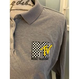 MTV Collared Gray Longsleeve Shirt